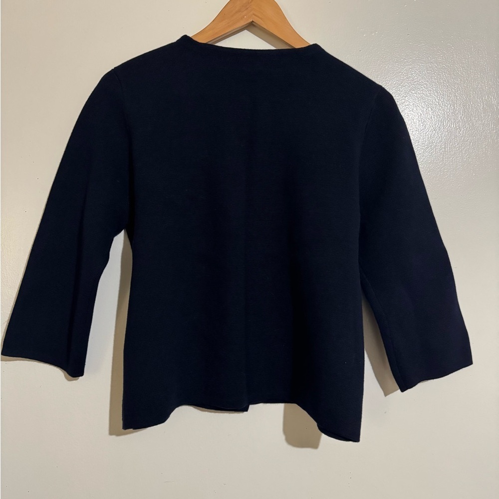 J Crew factory Women's Navy Jacket sweater Medium large buttons 100% cotton - Picture 6 of 6